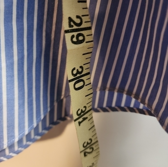 Brooks Brothers 16 1/2-4/5 Blue White Striped Button Down Dress Shirt‎ - Picture 9 of 13